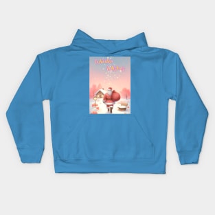 Winter Wishes: Heartwarming Santa Claus Holiday Tee Kids Hoodie